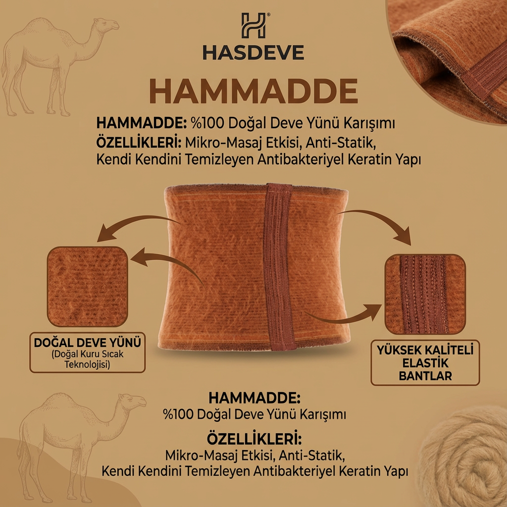 Deve Tüyü Yün Bel Korsesi