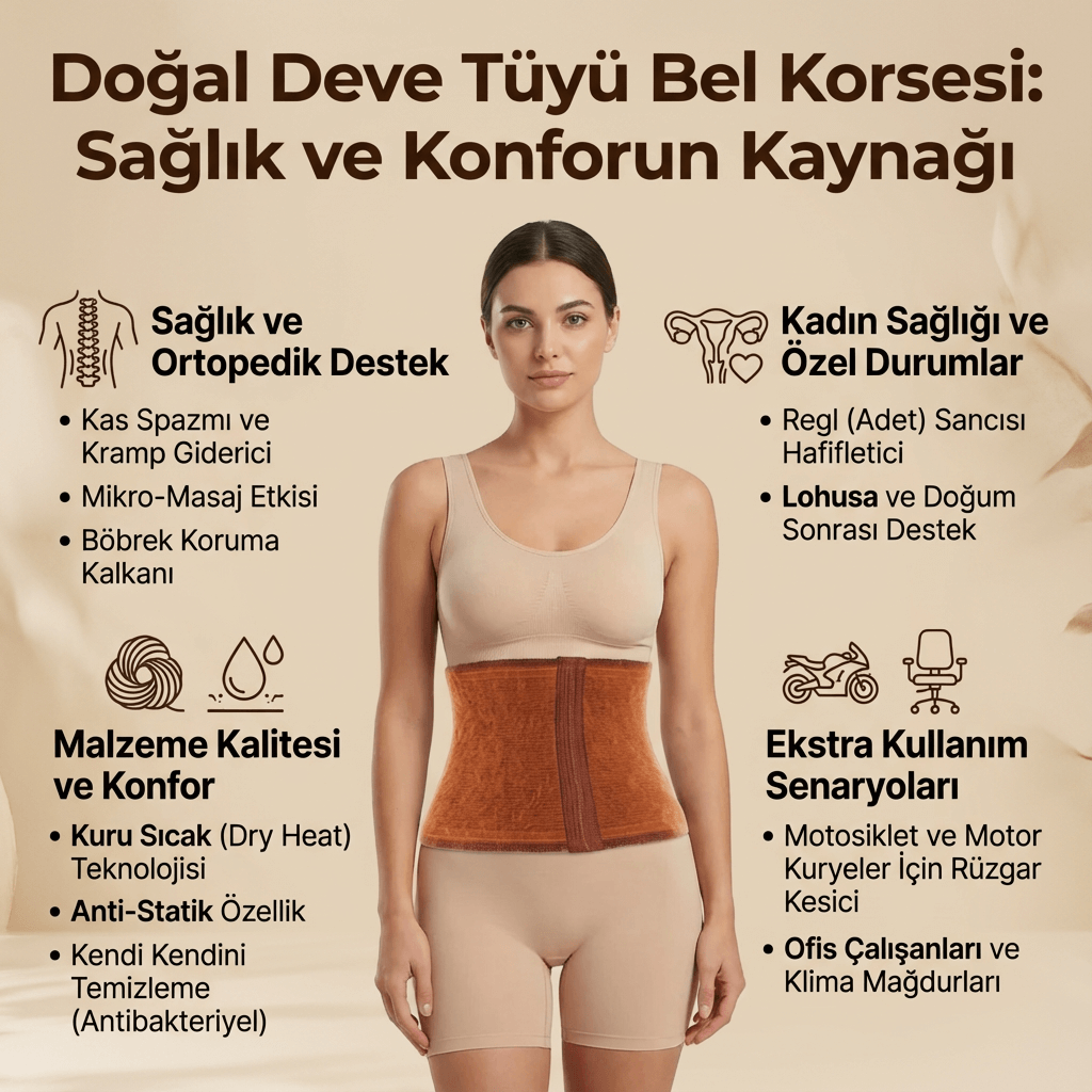 Deve Tüyü Yün Bel Korsesi