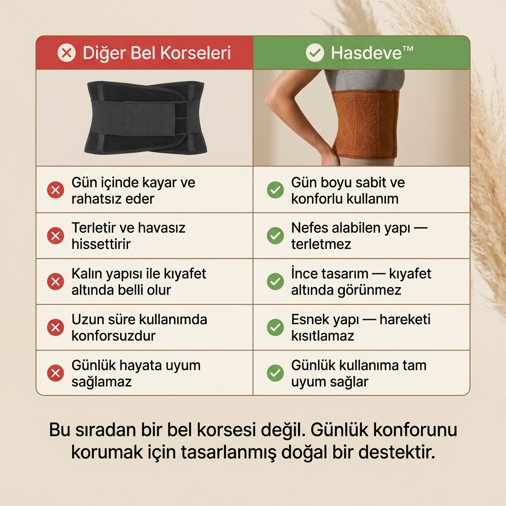 Deve Tüyü Yün Bel Korsesi